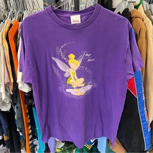 Vintage Disney Store Tink Tinkerbell Shirt Large Purple Peter Pan